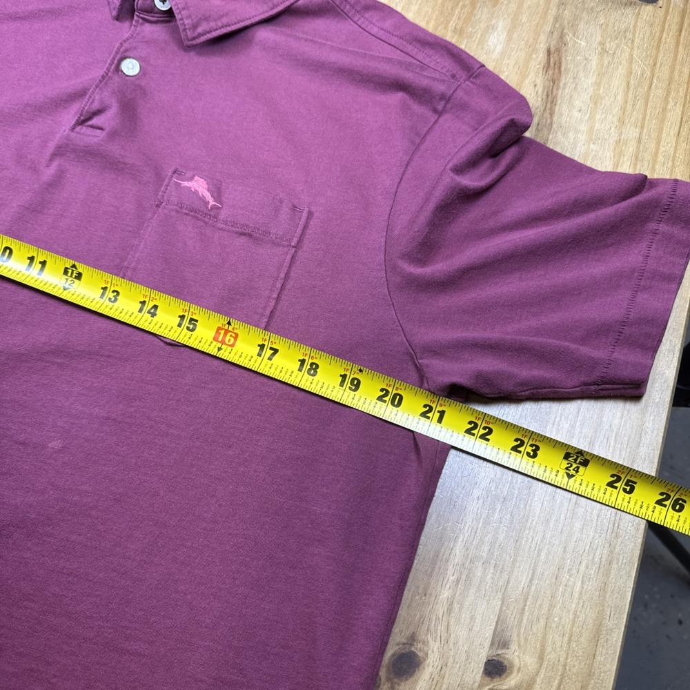 Tommy Bahama Relax Short Sleeve Polo Shirt Mens M Maroon Golf Lightweight Casual - Picture 10 of 11